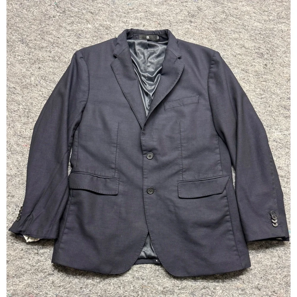Banana Republic Reda Flexo Tailored Slim Fit Blazer Navy Blue Wool Blend 40R